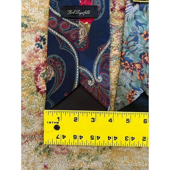 Silk Tie Bundle: Dior, De La Renta, Givenchy, Fendi, Valentino, Lagerfeld - Picture 9 of 13